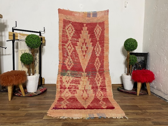 93×207 オーバーダイ深い赤 トルコヴィンテージラグ オーバーダイ 深み