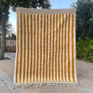 Vintage-Inspired Moroccan Rug – Orange Mrirt Carpet, Berber Area Rug 8x10 or 9x12