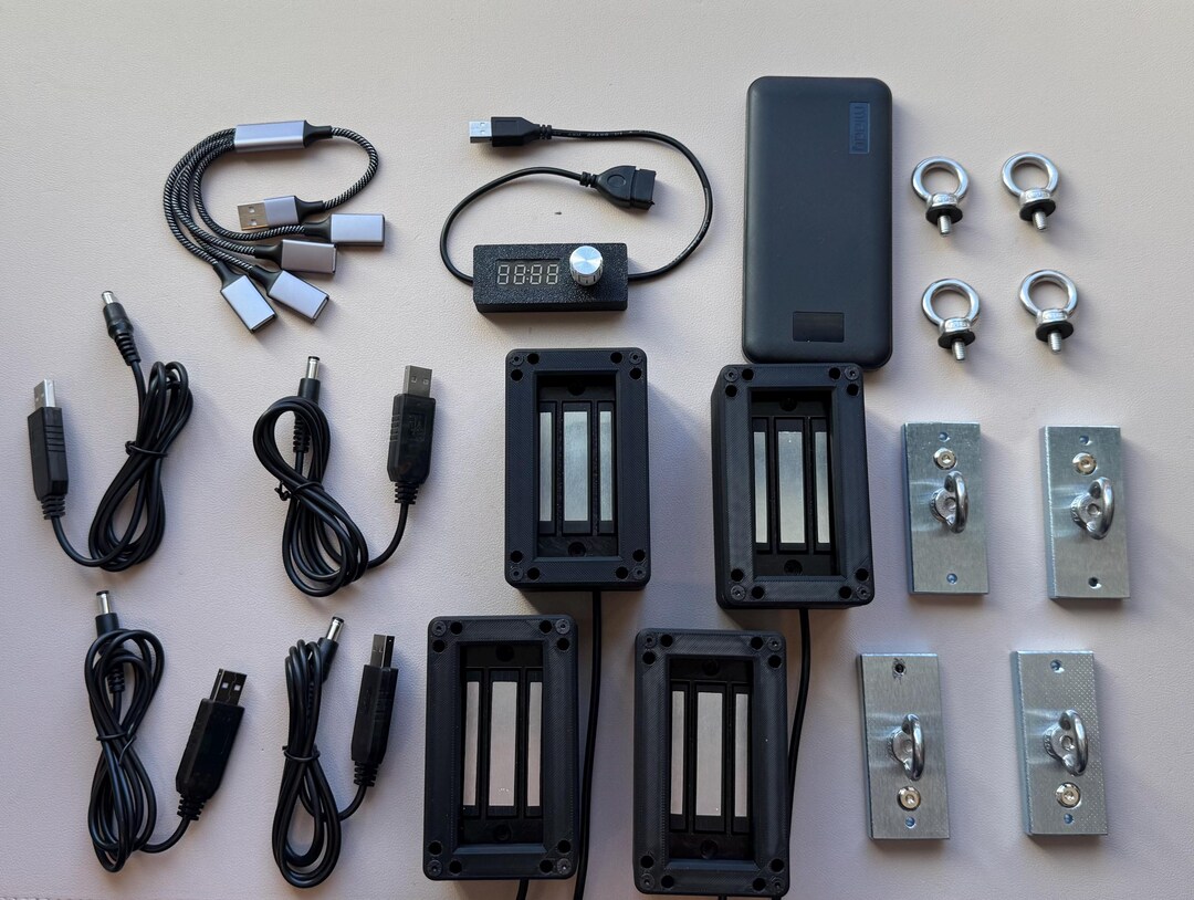 Maglock Wired Classic Bundle: 4 Locks, Timer, Adapters, Power Bank ...