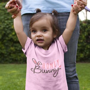 Honey Bunny Easter Shirt, Toddler Easter Tee, Spring Rabbit Top, Cute Easter Bunny Clothing, Spring Holiday Tee, Easter Basket Present