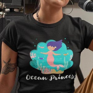 Mermaid T-Shirt, Ocean Princess Tee, Beach Lover Gift, Little Mermaid Top, Gift for Mermaid lovers, Ocean Lover Gift, Fairy Tale Tee
