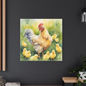 Watercolor Chicken Art Farmhouse Wall Art Nursery Decor Cottage Core Design Mothers Day Present Country Living Art Rustic Wall Art