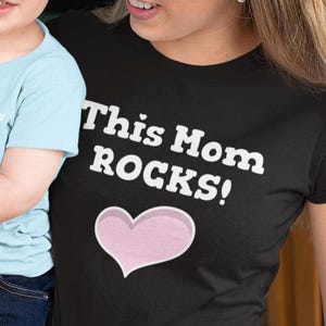 Mom Rocks Tee, Mother&#39;s Day Gift, Rockstar Mom Shirt, Mom Birthday Present, Cool Mom T-Shirt, Mom&#39;s Christmas present