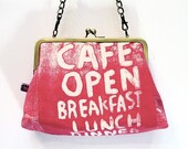 SALE Shoulder bag in colour pop Hot Pink 'London Cafe' design