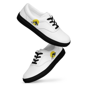 Leaping Whale Orca White Women’s lace-up canvas shoes