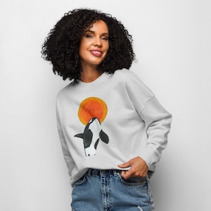 Up for some Sun Orca Whale Women’s organic crew neck sweatshirt