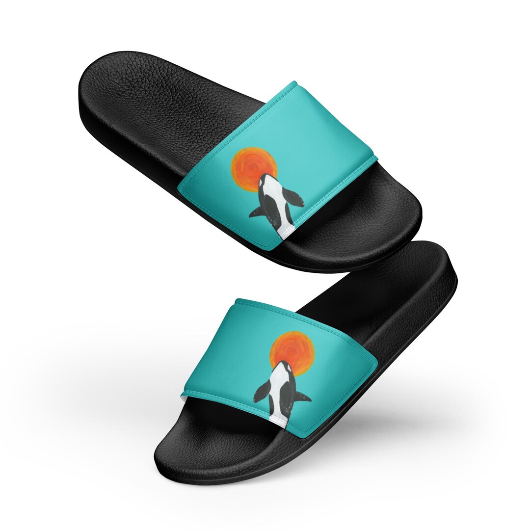 Orca Slide Up for Some Sun Orca Whale Women's Slides - Etsy