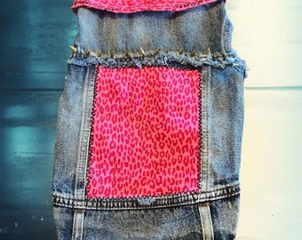 Punk Rock Pet Vest: Pink Leopard Vest