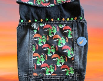 Chaleco punk con tachuelas para mascotas – Frankenstein enamorado