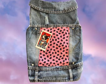 Chaleco Punk para Mascotas - Chaqueta de Batalla de Vaquero para Gatitos Pequeños