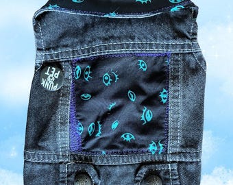 Chaleco para mascotas estilo punk rock - Chaqueta de batalla del ojo que todo lo ve