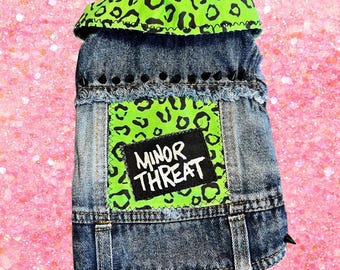 Punk Rock Pet Vest: Custom Lime Cheetah Jacket
