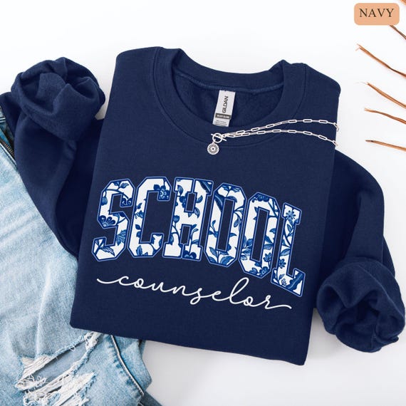 School Counselor Sweatshirt School Counseling Gift Toile De Jouy Mental Health School Counselor Crewneck Gift For Counselor School Sweater
