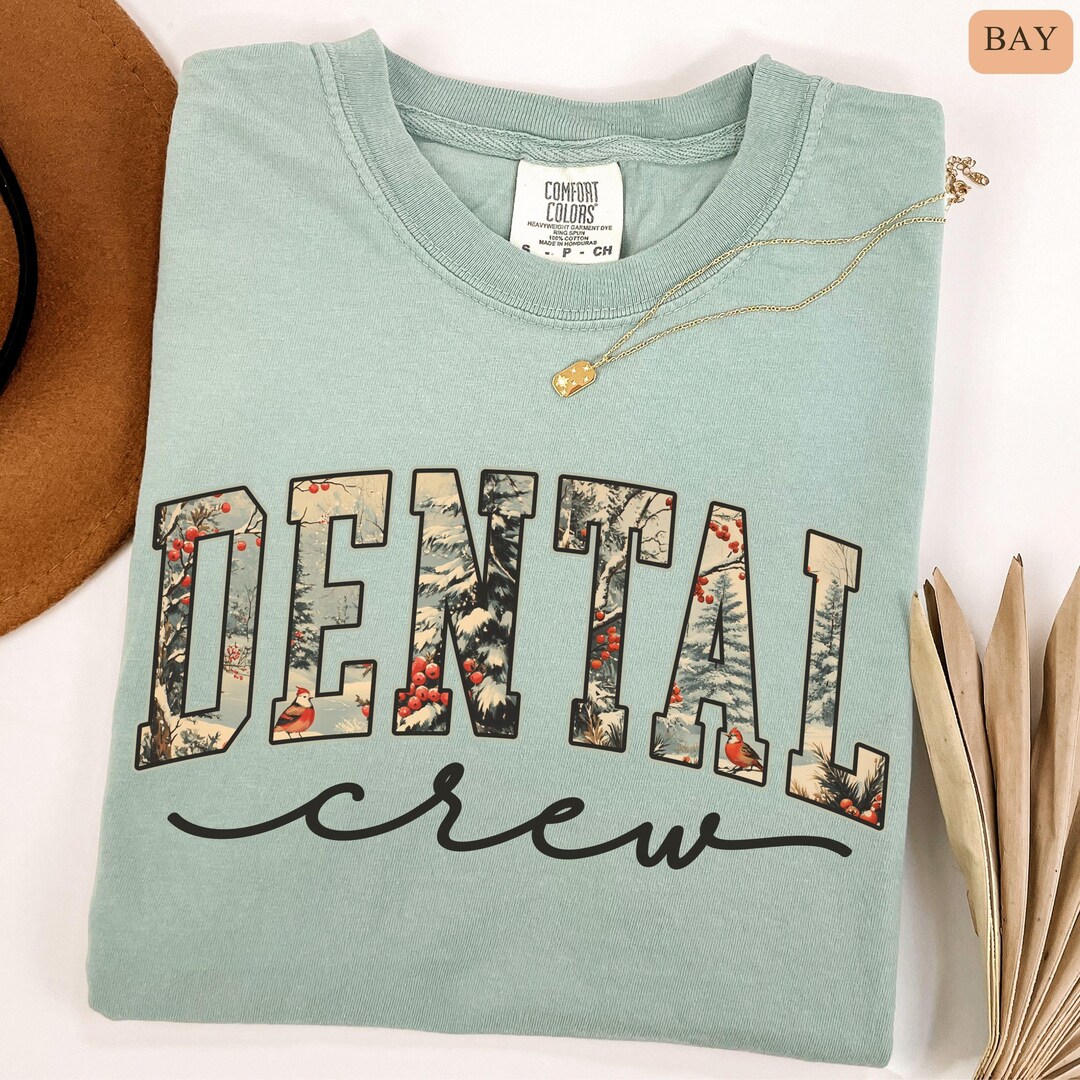 Comfort Colors Christmas Dental Crew Shirt Christmas Dental Assistant T ...
