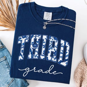 Comfort Colors Third Grade Teacher Shirt Toile De Jouy 3rd Grade Tee Third Grade Teacher Appreciation Gift Coquette Elementary School Shirt