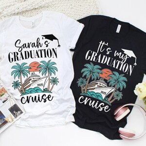 Custom Graduation Family Trip Shirt, Matching Family Group Grad Cruise Trip, Personalized Graduate Vacation Cruise Squad 2025 Tee, Grad Gift