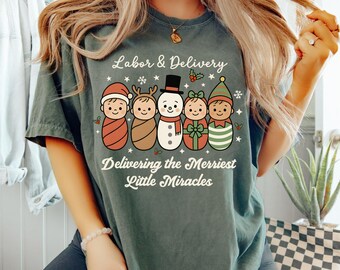Comfort Colors Christmas Labor And Delivery Nurse Shirt L&D Nurse Tee L and D Nurse Gift Holiday Nurse Tee Christmas Labor and Delivery Crew