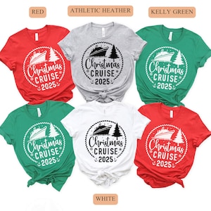 Personalized Christmas Cruise 2025 Shirt, Custom Christmas Cruise Crew T-Shirt, Family Christmas Cruise Shirt, Christmas Family Vacation Tee