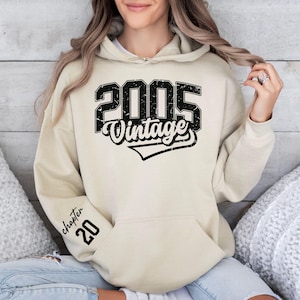 Personalized 20th Birthday Hoodie, Vintage Chapter 20 2005 Hoodie, 20th Birthday Gift, 2005 Custom Year Age Top, 20th Birthday Gift