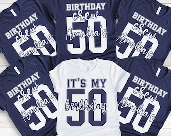 Custom 50th Birthday Party Shirts, Retro Birthday Crew Matching Tee, It's My 50th Birthday Group T-Shirt, Personalized Birthday Squad TShirt