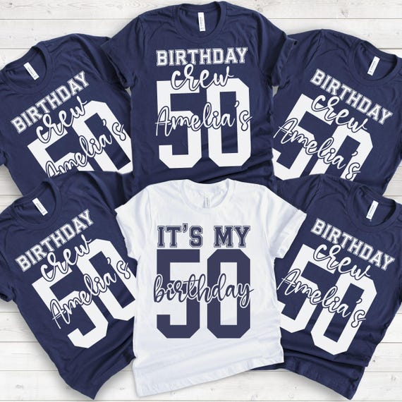 Custom 50th Birthday Party Shirts, Retro Birthday Crew Matching Tee, It's My 50th Birthday Group T-Shirt, Personalized Birthday Squad TShirt