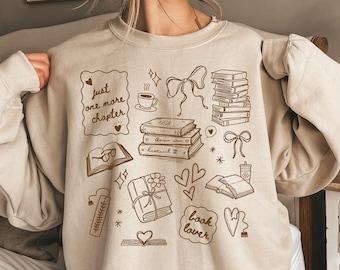 Cute Book Lover Sweatshirt, Bookworm Crewneck, Reading Club, Librarian Gift, Bookish Merch, Reader, Teacher Gift, Book Girly Top, Read Book