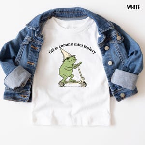 Funny Father and Baby Frog Shirt Off to Commit Dad Foolery Mini Foolery Frog Scooter Tee First Fathers Day Gift Matching Father Daughter Son imagen 6