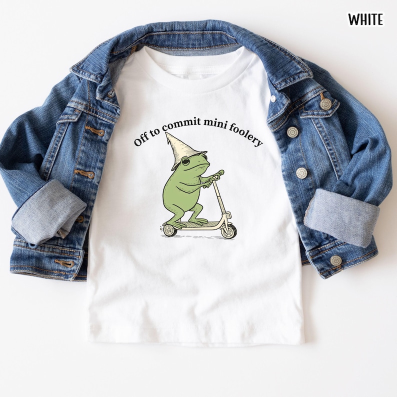 Funny Father and Baby Frog Shirt Off to Commit Dad Foolery Mini Foolery Frog Scooter Tee First Fathers Day Gift Matching Father Daughter Son imagen 6