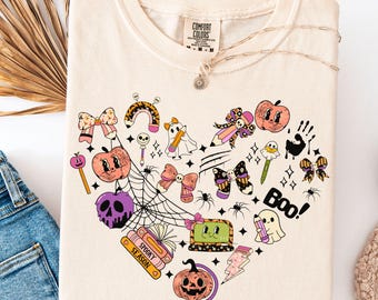 Comfort Colors Halloween Teacher Shirt, Spooky Teacher Shirt, Halloween Gift for Teacher, Ghost Teacher Tee, Fall Autumn Teacher T-Shirt