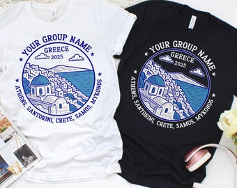 Matching Greece Vacation Shirt, Custom Greece Family Vacation Shirt, Greece Trip Group T-Shirt, Greece Girls Trip Shirt, Custom Summer Shirt
