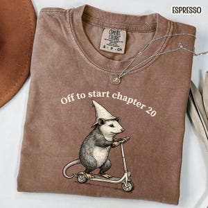 Comfort Colors 20th Birthday Opossum Shirt Off to Start Chapter 20 Tee Funny Opossum Scooter Gift For 20th Birthday Twentieth Birthday Gift