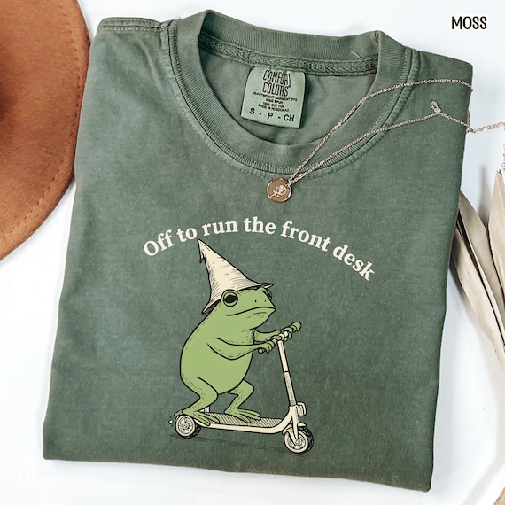 Comfort Colors Front Office Crew Frog Shirt, Funny Frog Scooter Front Office Squad Tee, Administrative Assistant Gift, Office Staff Team Tee