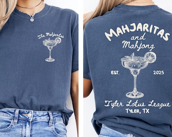Comfort Colors Custom Mahjaritas And Mahjong Shirt  Margarita Mahjong Lover T-Shirt, Matching Mahjong Club Tee, Mahjong Tournament Mahj Tee