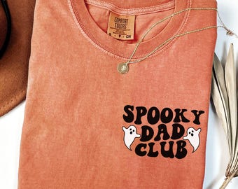 Comfort Colors Spooky Dad Halloween Shirt Daddy Ghost Tee Funny Ghost Dad TShirt Halloween Dad Pregnancy Announcement Halloween Gift For Dad