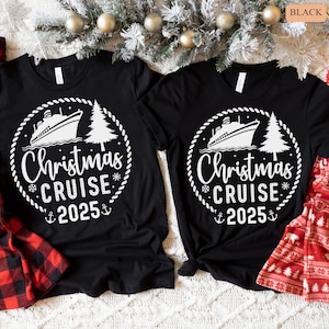 Personalized Christmas Cruise 2025 Shirt, Custom Christmas Cruise Crew T-Shirt, Family Christmas Cruise Shirt, Christmas Family Vacation Tee