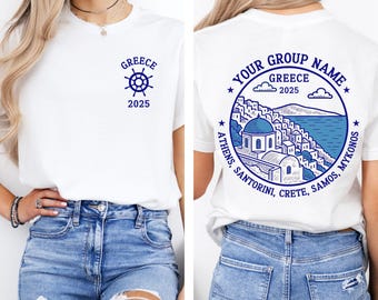 Matching Greece Vacation Shirt, Custom Greece Family Vacation Shirt, Greece Trip Group T-Shirt, Greece Girls Trip Shirt, Custom Summer Shirt