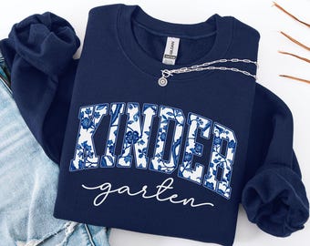 Kindergarten Teacher Sweatshirt Elementary School Crewneck Sweater Back To School Teaching Sweatshirt First Day Of Kindergarten Teacher Team