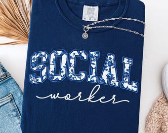 Comfort Colors Social Worker Shirt, Toile De Jouy Social Worker Shirt, Gift for Social Worker Graduation, Msw Tee, School Social Worker Tee