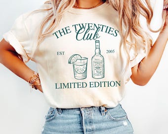 20th Birthday Comfort Colors Shirt, Twenties Club Custom EST 2005 Tee, Happy Twentieth Birthday Gift For Wife Or Husband, 20 Year Bday Shirt