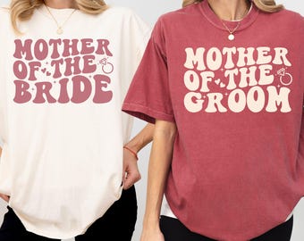 Comfort Colors Mother of the Bride Groom Shirt, MOB T-Shirt, MOG Tee, Bridal Party Getting Ready Outfit, Mom Wedding Gift From Daughter Son