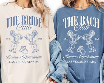 Comfort Colors Personalized Bachelorette Shirt, The Bach Club TShirt, Bride Shirt, Social Club Bridesmaid Gift, Custom Luxury Bach Party Tee