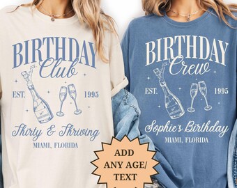 Comfort Colors 30th Birthday Shirt Custom Birthday Party Matching Group Tee 30th Birthday Gift 30th Birthday Crew Social Club Cocktail Shirt