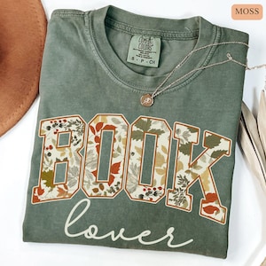 Fall Book Lover Comfort Colors Shirt, Reading Club T-Shirt, Librarian Gift, Bookish Merch, Cozy Autumn Reader Tee, Teacher Gift, Book Girly