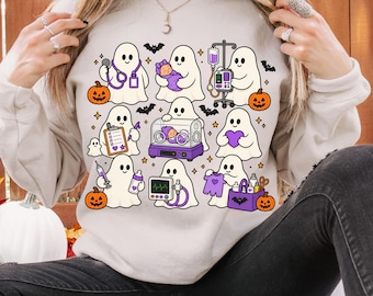 NICU Halloween Shirt Ghost NICU Nurse Comfort Colors Tee Neonatal Nurse Shirt Spooky Season Halloween Nicu Nurse Gift Funny Nicu Nurse Gift