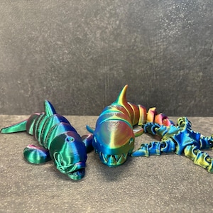 Bundle comes with Dolphin shark and starfish.Articulated multicolored sea creatures great fidget toys ocean creature gift.cute animals