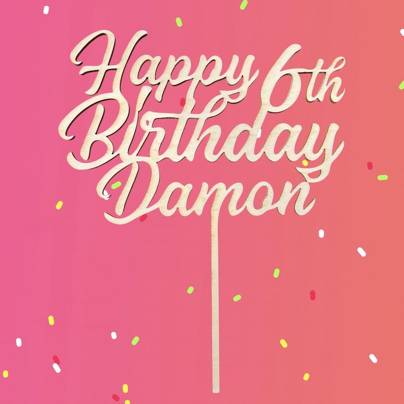 Personalized Wooden Birthday Cake Topper - Crafted in USA - Etsy
