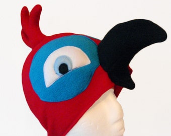 Red Parrot Hat, Macaw, Five Sizes