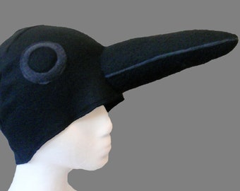 Raven Hat. Black Crow, Magpie. Five Sizes.