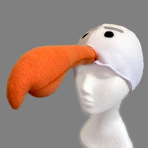 Gorro de gaviota. Tonto, molesto. Para niños pequeños y adultos. Pájaro marino, vellón.