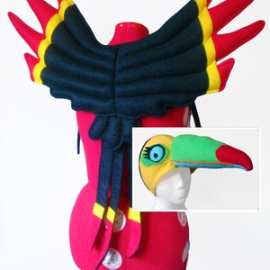 Toucan Costume. Wings and Hat. Exotic, Tropical Bird.